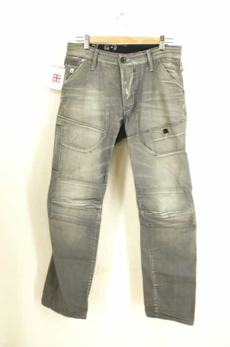G-STAR RAW （ジースターロー） ボタンフライ　革パッチ　立体裁断 メンズ パンツ