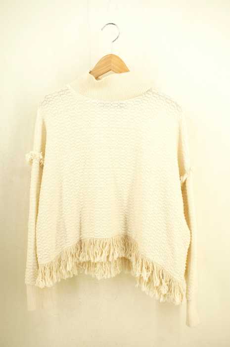 ZARA WOMAN （ザラ ウーマン） モックネックフリンジカットソー レディース トップス