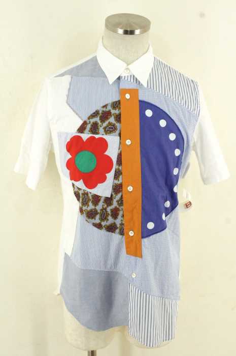 JUNYA WATANABE COMME des GARCONS MAN (ジュンヤワタナベコムデギャルソンマン) AD2015 クレイジーパッチワークボタンシャツ メンズ トップス