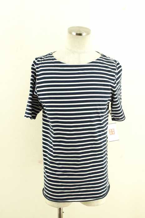 PS Paul Smith (ピーエスポールスミス) BORDER BOAT-NECK SHORT SLEEVE CUT&SEWN メンズ トップス