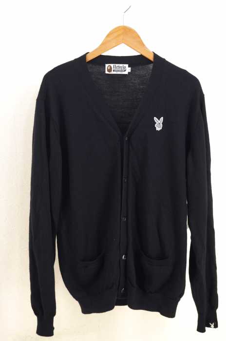 A BATHING APE×PLAYBOY（アベイシングエイプ） ワッペン付きニットカーディガン メンズ トップス