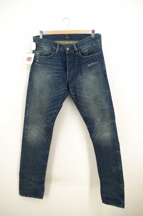Polo by RALPH LAUREN （ポロバイラルフローレン） button fried food jeans indigo ダメージ加工 染め デニムパンツ メンズ パンツ