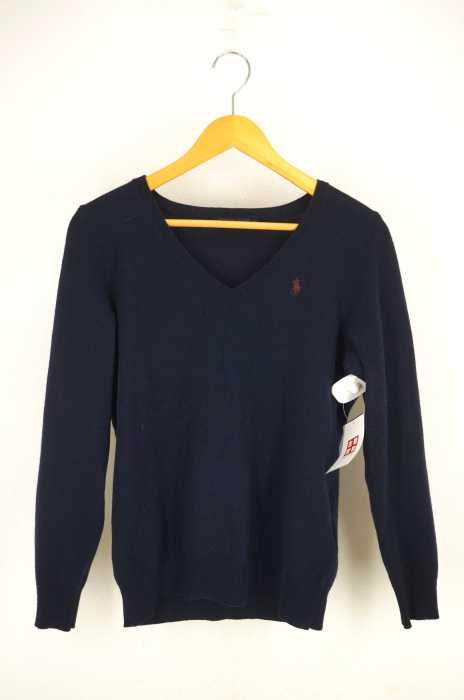 RALPH LAUREN （ラルフローレン） カシミヤ混ポニー刺繍Vネックニット レディース トップス