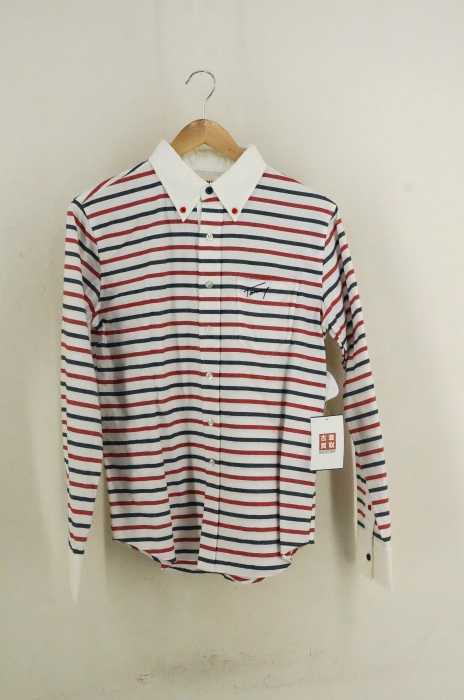 TOMMY（トミー） ロゴ刺繍ボーダー柄BDシャツ メンズ トップス