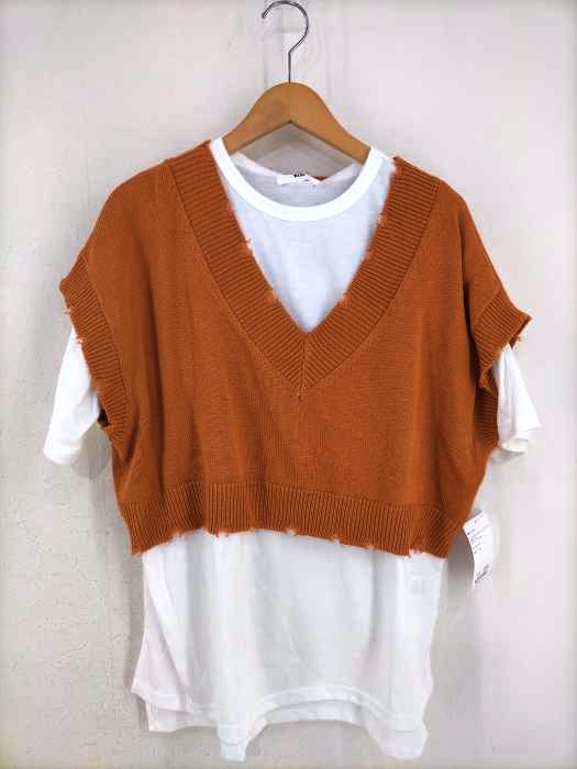 WEGO（ウィゴー） Tシャツsetダメージショートニットベスト レディース トップス