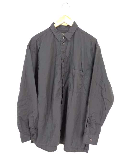 Yohji Yamamoto POUR HOMME（ヨウジヤマモトプールオム） 21SS チェスト切替 チェーンステッチ ブロードシャツ メンズ トップス