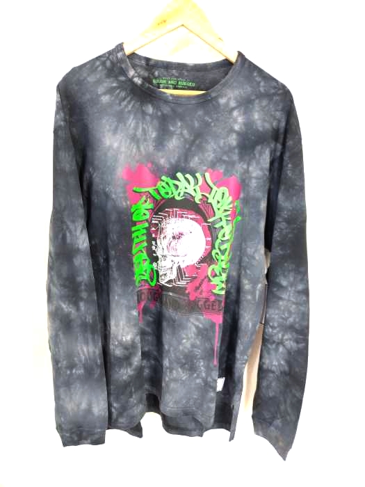 ROUGH AND RUGGED（ラフアンドラゲッド） SHIBORI LS タイダイ染め プリントロンティー メンズ トップス