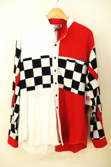 MO BETTA () チェッカーバイカラーバンドカラーシャツ USA製 メンズ トップス