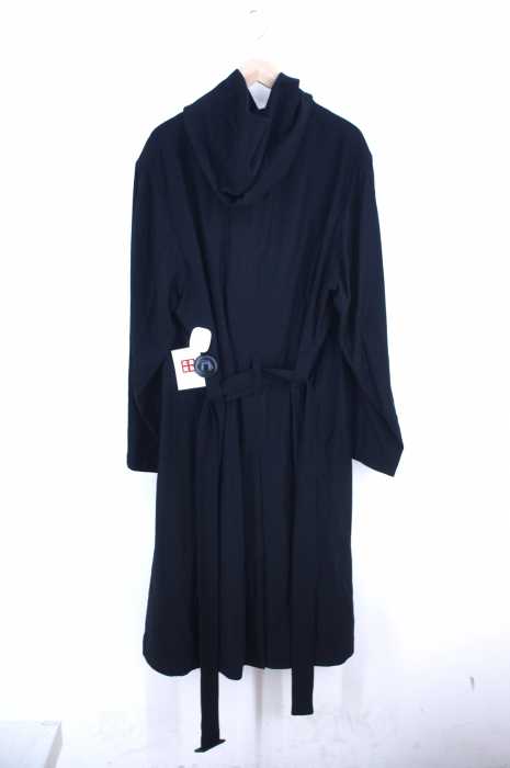 REGULATION Yohji Yamamoto MEN（レギュレーション ヨウジヤマモトメン） 19SS HOODED COAT / BK スナップボタンリネンコート メンズ アウター