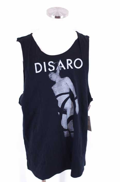 USED (ブランド不明) カットオフ加工ノースリーブバンドTシャツ メンズ トップス