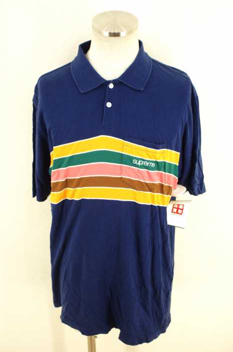 Supreme （シュプリーム） classic logo ボーダーポロシャツ メンズ トップス
