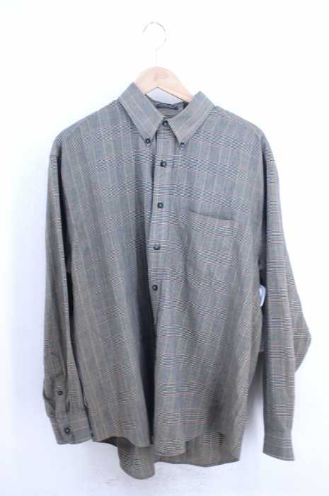 VAN HEUSEN（ヴァンヒューゼン） 90s グレンチェック柄 オーバーサイズコットンボタンダウンシャツ メンズ トップス