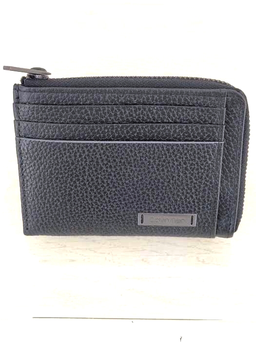 CALVIN KLEIN（カルバンクライン） PEBBLE W PLQUE CARD L字型スモールウォレット メンズ 財布・ケース