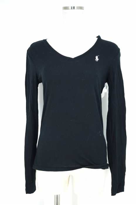 RALPH LAUREN SPORT (ラルフローレンスポーツ) ブランドロゴ刺繍入りVネックカットソー レディース トップス