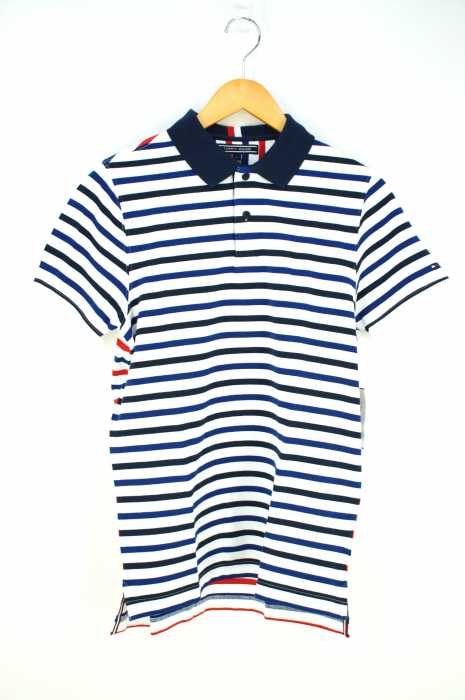 TOMMY HILFIGER （トミーヒルフィガー） ストライプ柄 ショートスリーブポロシャツ メンズ トップス