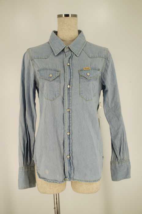 Wrangler × chocol raffine robe (ラングラーショコラフィネローブ) アイスウォッシュドデニムウエスタンシャツ レディース トップス