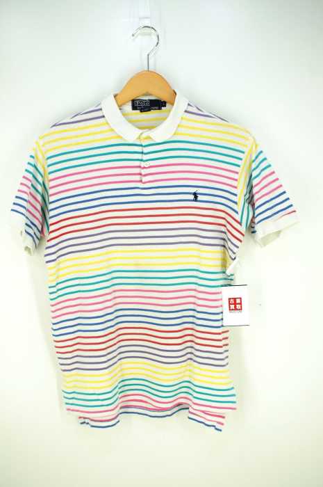 Polo by RALPH LAUREN （ポロバイラルフローレン） マルチボーダー柄ポニー刺繍ポロシャツ メンズ トップス