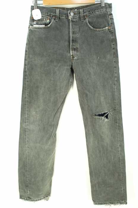 Levi's （リーバイス） 501 90s リメイク ベロア切替 クラッシュ加工ストレートデニム メンズ パンツ