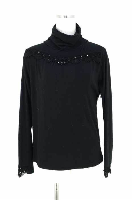 axes femme (アクシーズファム) レース装飾ハイネックトップス レディース トップス