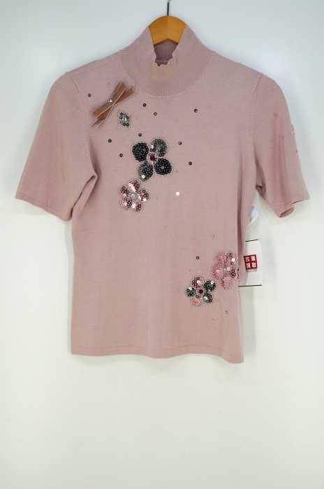 CARVEN （カルヴェン） シルク混スパンコールデザインタートルネック レディース トップス