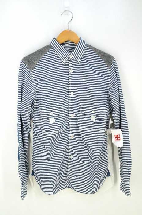 JUNYA WATANABE COMME des GARCONS MAN（ジュンヤワタナベコムデギャルソンマン） AD2010　異素材切替ボーダーシャツ メンズ トップス