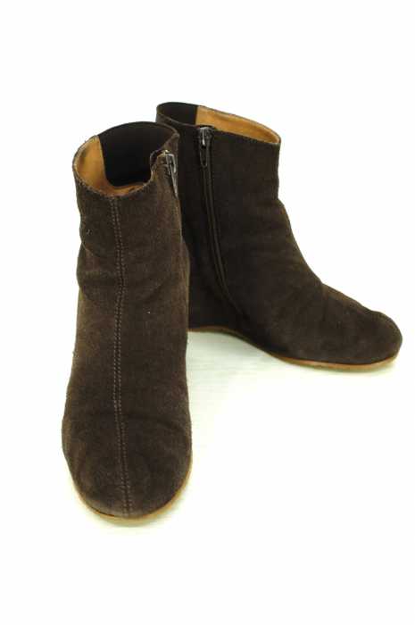 MM6 Maison Margiela （エムエムシックス メゾンマルジェラ） MADE IN ITALY イタリア製 スウェード ウェッジショートブーツ サイドジップ レディース シューズ