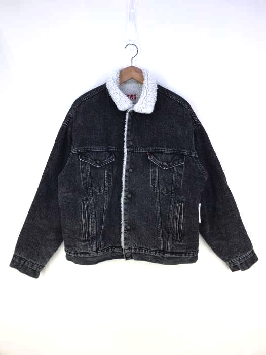 Levis（リーバイス） ボアブラックデニムジャケット メンズ アウター
