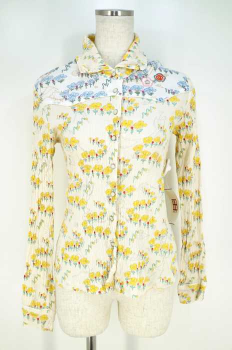 TSUMORI CHISATO (ツモリチサト) シワ加工総柄ブラウス レディース トップス