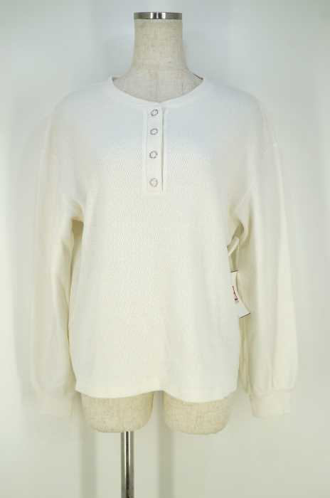 Ray BEAMS （レイビームス） ヘンリーネックワッフルカットソー レディース トップス