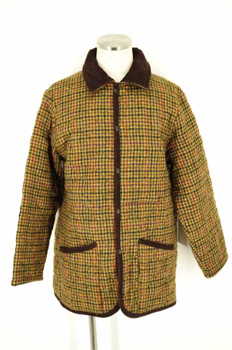 LAVENHAM （ラベンハム） チェック柄コーデュロイ切替キルティングジャケット メンズ アウター