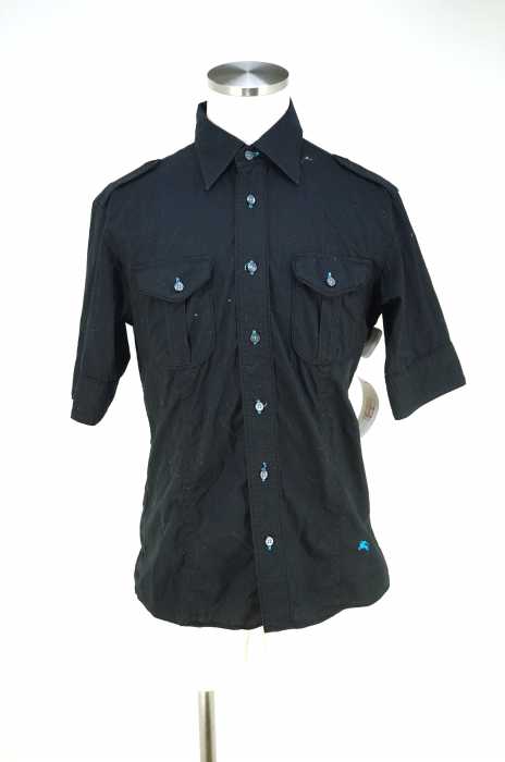 BURBERRY BLACK LABEL (バーバリーブラックレーベル) エポレット半袖シャツ メンズ トップス