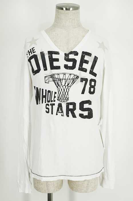 DIESEL （ディーゼル） Vネックプリントカットソー メンズ トップス