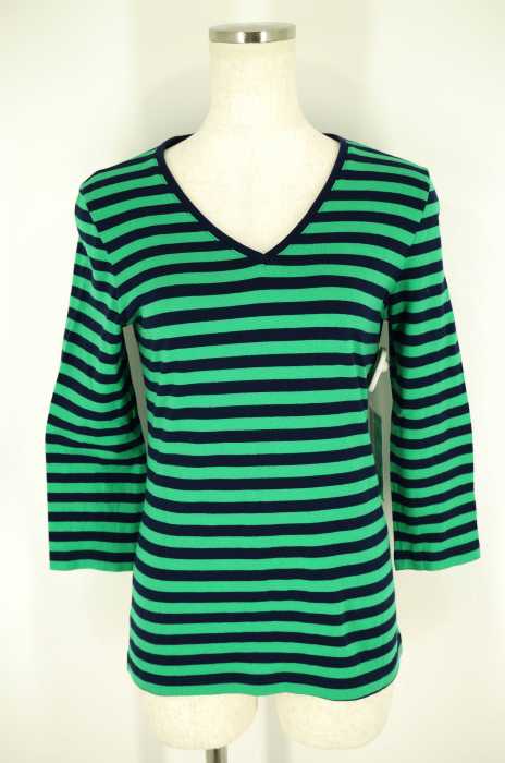 marimekko (マリメッコ) Vネックボーダーカットソー レディース トップス