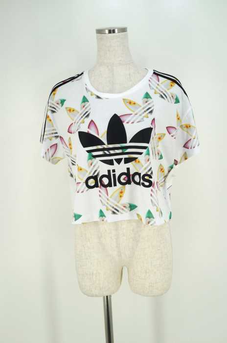 adidas originals (アディダスオリジナルス) 16SS アーティストコラボ SURF CROP TEE 総柄カットソー レディース トップス