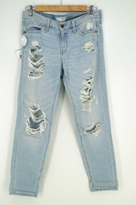 Abercrombie & Fitch (アバクロンビーアンドフィッチ) クラッシュ加工デニムパンツ レディース パンツ