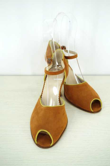 HENRY CUIR　 （アンリークイール） MADE IN ITALY オープントゥヌバック レディース シューズ