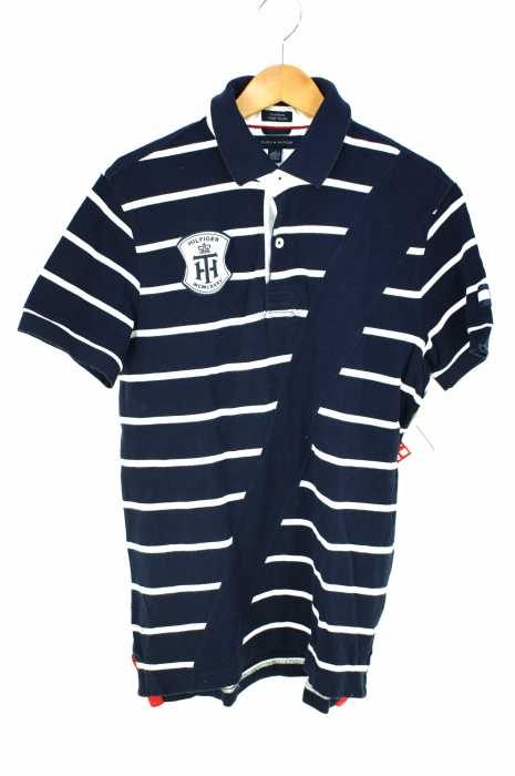 TOMMY HILFIGER （トミーヒルフィガー） 切替デザインボーダー柄ポロシャツ メンズ トップス