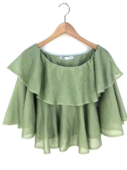 ZARA（ザラ） ラメフレアブラウス レディース トップス