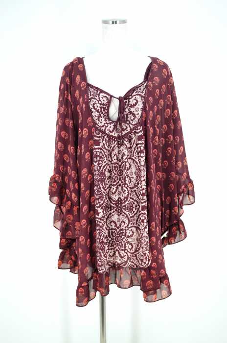 FREE PEOPLE （フリーピープル） 総柄シフォンワンピース レディース ワンピース