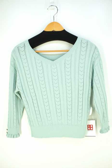 MISCH MASCH(ミッシュマッシュ) 透かし編み袖フリルニット レディース トップス
