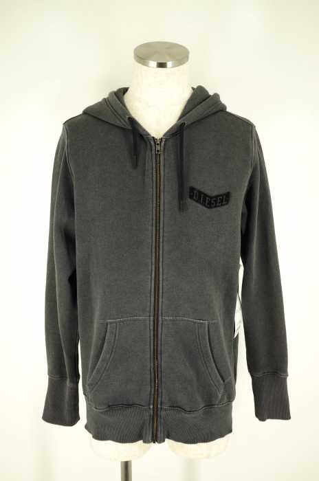 DIESEL （ディーゼル） ヴィンテージ加工裏起毛ジップアップパーカー メンズ トップス