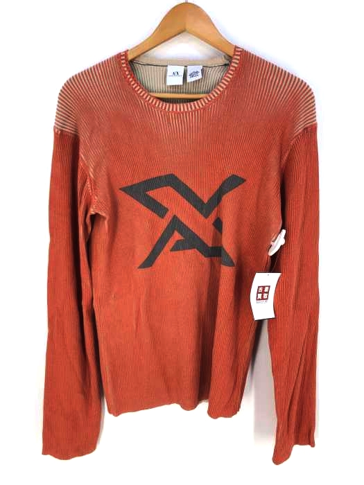 ARMANI EXCHANGE（アルマーニエクスチェンジ） エンブレムプリント プリーツカットソー メンズ トップス