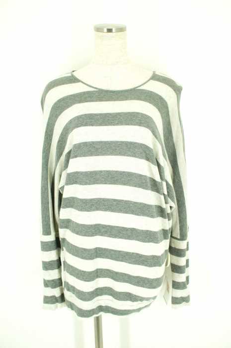 LAt BY LAGENCE (エルエーティーバイ　ラジャンス) カシミヤ混ルーズボーダーニットカットソー レディース トップス