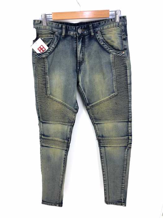 REPRESENT（リプレゼント） 加工　バイカーデニム　蛇腹デザインデニムパンツ メンズ パンツ
