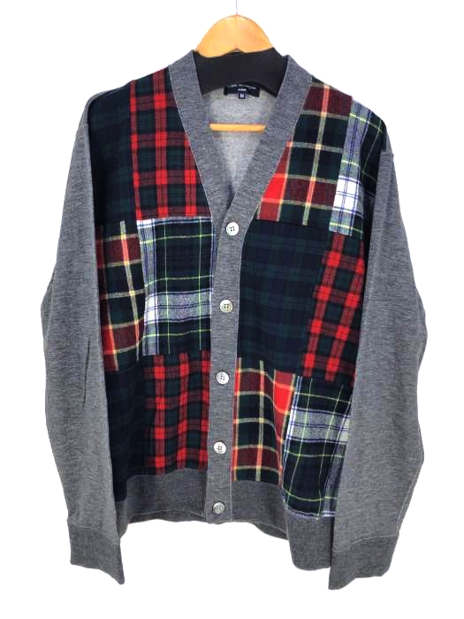 COMME des GARCONS HOMME（コムデギャルソンオム） AD2011 異素材切替 パッチワークカーディガン メンズ トップス