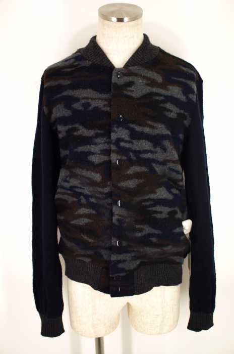 08sircus (ゼロエイトサーカス) 14AW カモフラ柄ウール混ニット切替ブルゾン メンズ アウター