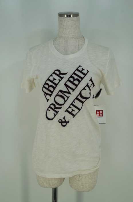 Abercrombie & Fitch (アバクロンビーアンドフィッチ) ロゴ刺繍入りボーダークルーネックTシャツ レディース トップス