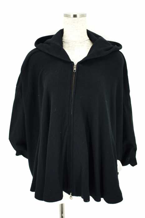 UNDER BAR moussy （アンダーバーマウジー） ガーゼ調ジップアップボンチョシルエットパーカー レディース トップス