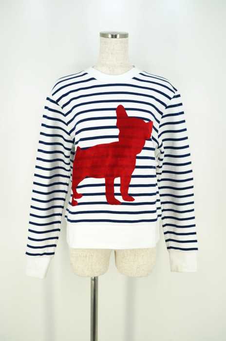 ETRE CECILE (エトレセシル) ボーダー柄フロッキープリントスウェット レディース トップス