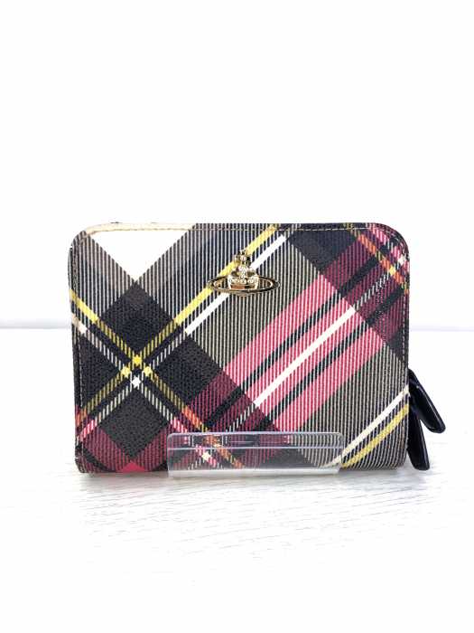 Vivienne Westwood （ヴィヴィアンウエストウッド） オーヴモチーフ　チェック柄レザーウォレット レディース 財布・ケース